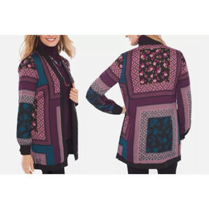 Chico's Womens Soft Patchwork Jacket Size 3